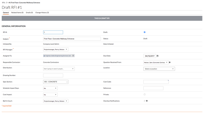 View RFIs - Procore (en-GB)